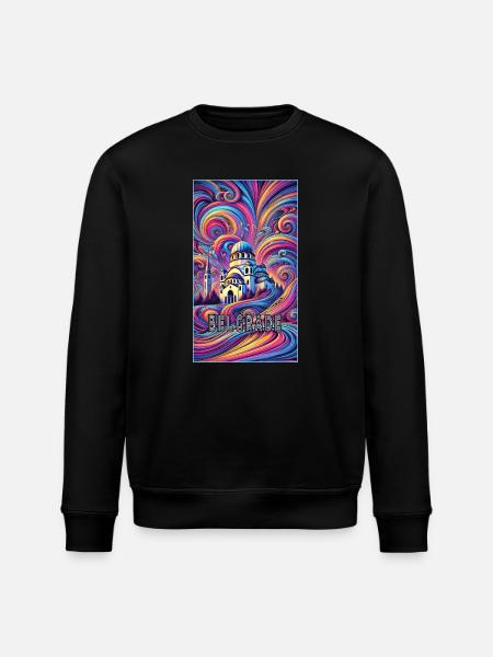 Belgrade Serbia Panorama Design - Stanley/Stella ROLLER Unisex Organic Sweatshirt - black
