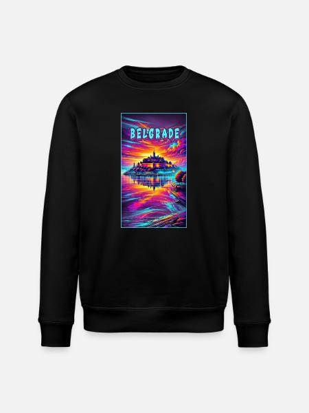 Belgrade Serbia souvenir design - Stanley/Stella ROLLER Unisex Organic Sweatshirt - black
