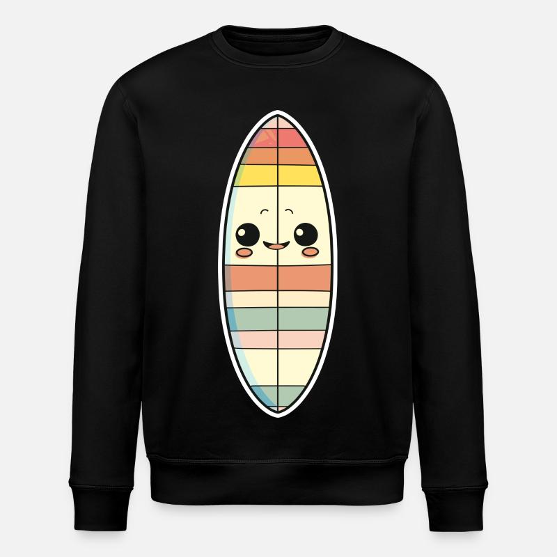 Surfbrett Comic Stil - Stanley/Stella Unisex Bio-Sweatshirt ROLLER - Schwarz