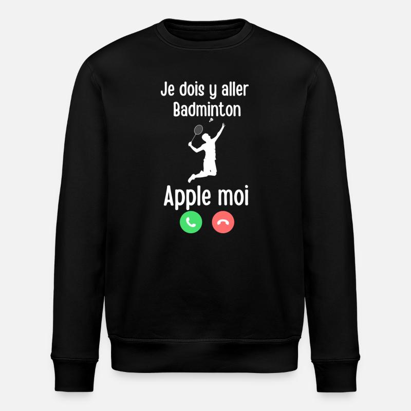 Badminton Appelle Moi Tee - Sweat bio ROLLER Stanley/Stella Unisexe - noir