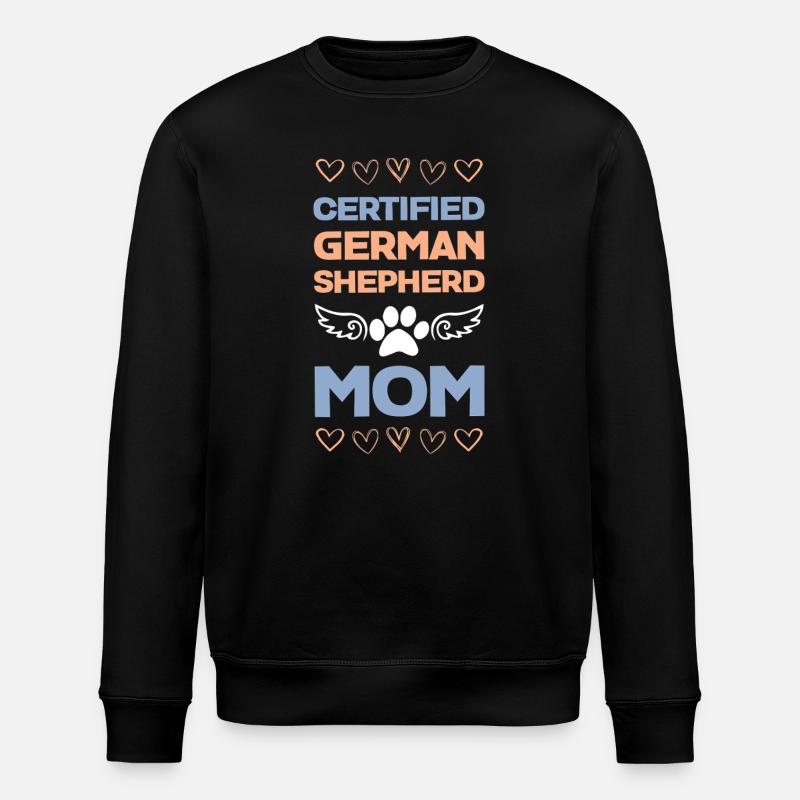 Certified German Shepherd Mom - Stanley/Stella ROLLER Unisex Organic Sweatshirt - black