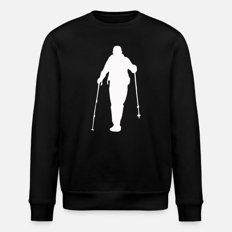 Hikers with trekking poles - Stanley/Stella ROLLER Unisex Organic Sweatshirt - black