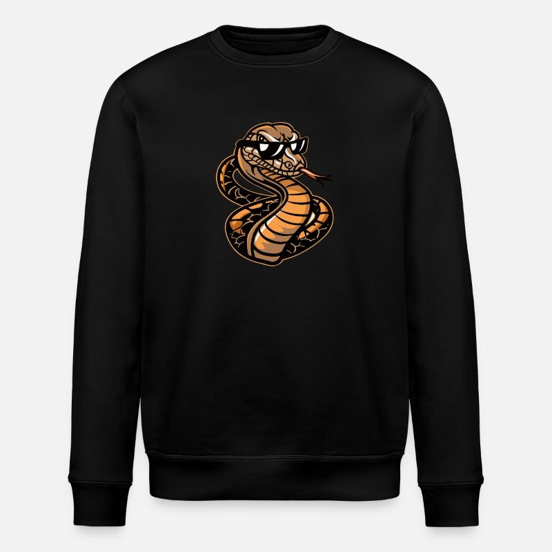 Schlange Kobra Cool Comic - Stanley/Stella Unisex Bio-Sweatshirt ROLLER - Schwarz