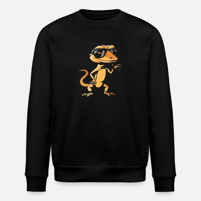 Lizard Cool Comic - Stanley/Stella ROLLER Unisex Organic Sweatshirt - black