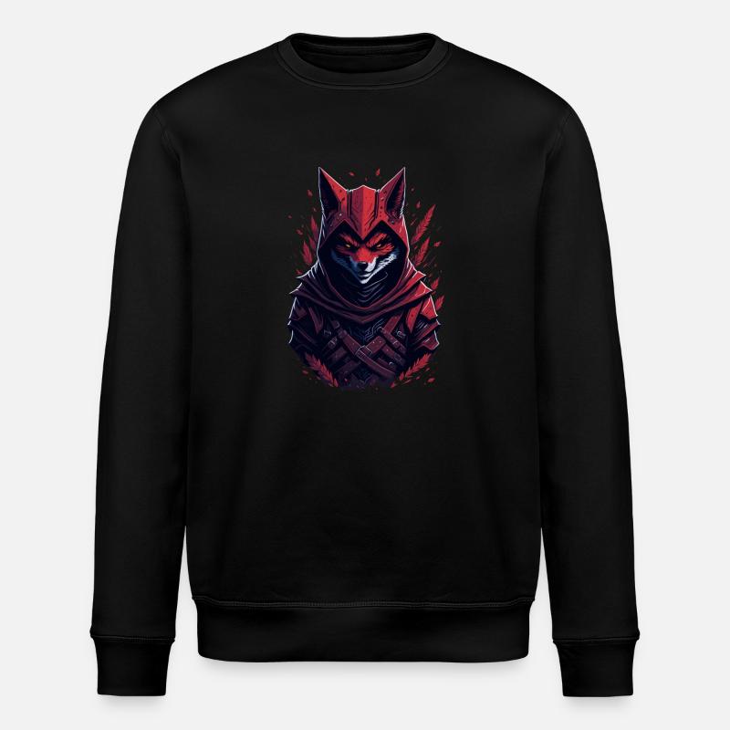 Renard Samouraï - Sweat bio ROLLER Stanley/Stella Unisexe - noir