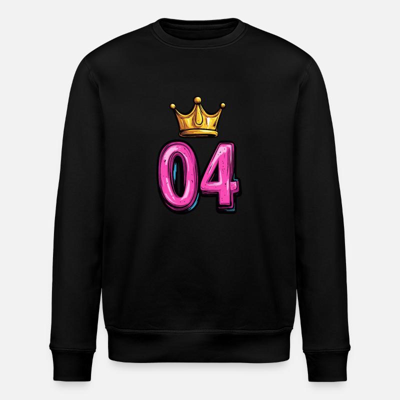 4 Number Crown - Stanley/Stella ROLLER Unisex Organic Sweatshirt - black