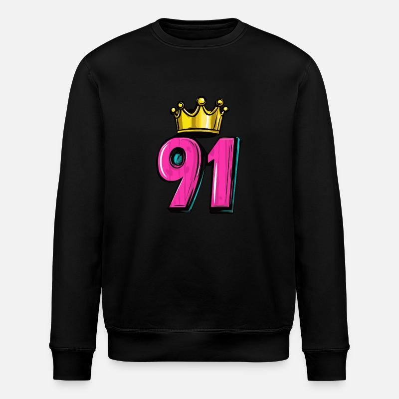 91 Number Crown - Stanley/Stella ROLLER Unisex Organic Sweatshirt - black