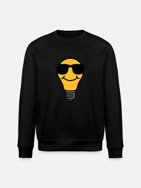 Lightbulb with sunglasses - Stanley/Stella ROLLER Unisex Organic Sweatshirt - black