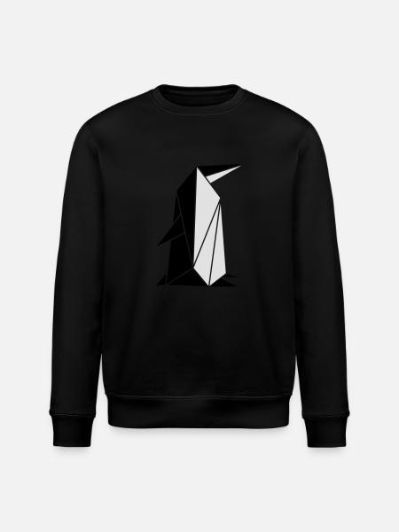 Origami: putziger Pinguin - Stanley/Stella ROLLER Unisex Organic Sweatshirt - black