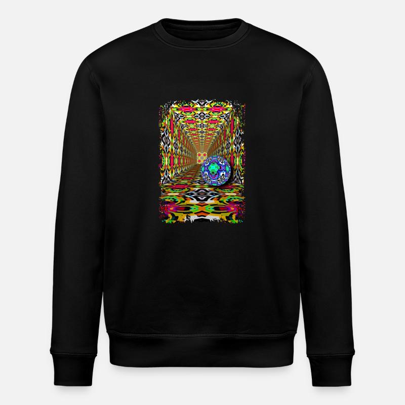 psychedelic kaleidoscope ball - Stanley/Stella Unisex Bio-Sweatshirt ROLLER - Schwarz