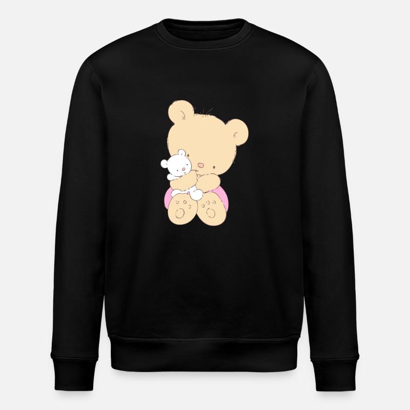 Bear hugging toy Teddy bear - Stanley/Stella Unisex Bio-Sweatshirt ROLLER - Schwarz
