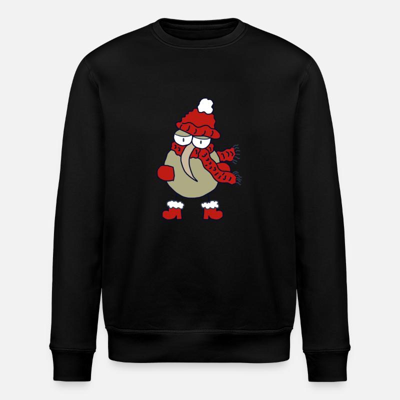 Weihnachts-Kiwi - Stanley/Stella Unisex Bio-Sweatshirt ROLLER - Schwarz