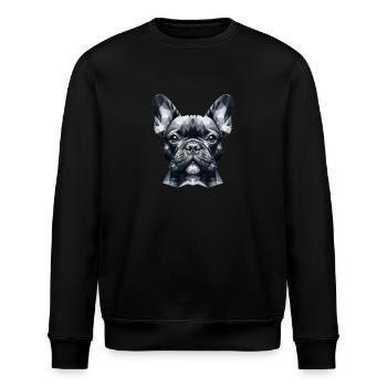Französische Bulldogge Polygonal - Stanley/Stella Unisex Bio-Sweatshirt ROLLER - Schwarz - Vorne - Nik (191cm)