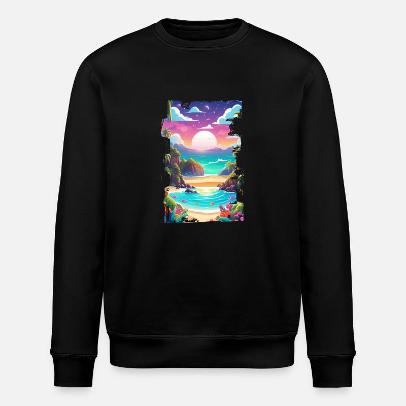 plage vacances soleil mer - Sweat bio ROLLER Stanley/Stella Unisexe - noir