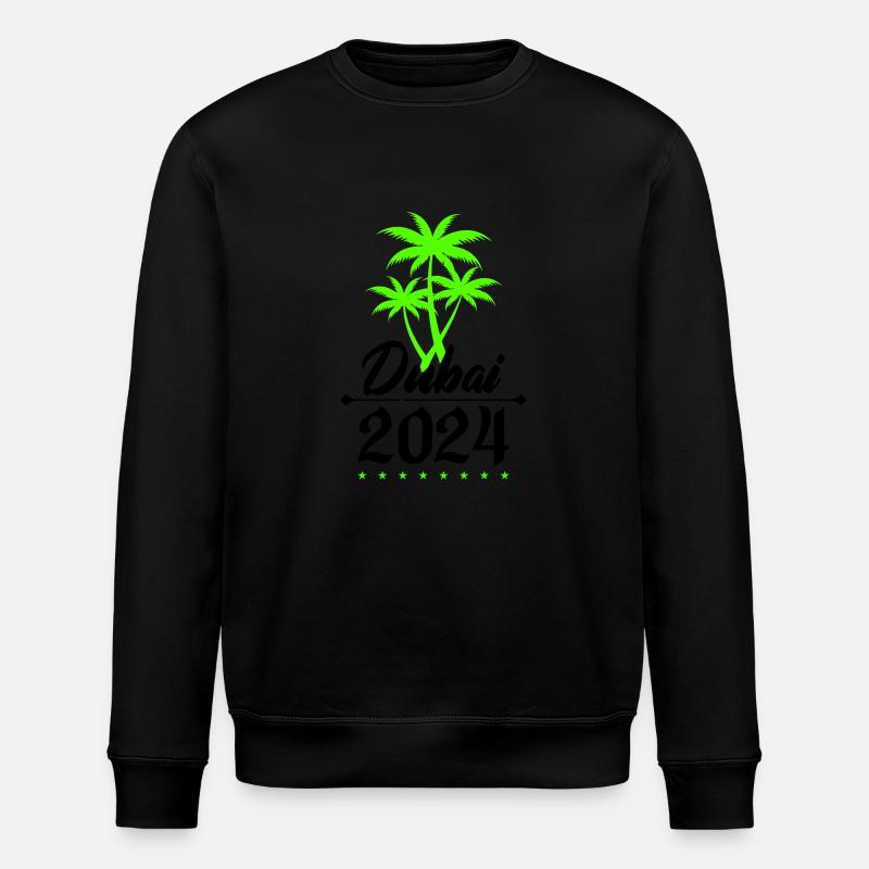 Dubai 2024 Palm Trees - Stanley/Stella ROLLER Unisex Organic Sweatshirt - black