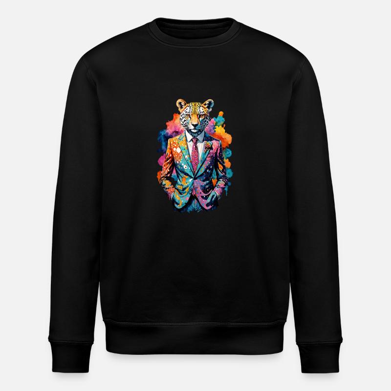 Gepard im Anzug - Stanley/Stella Unisex Bio-Sweatshirt ROLLER - Schwarz