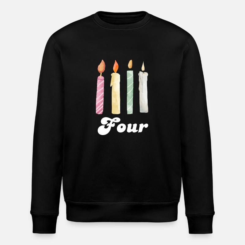 4e anniversaire bougie - Sweat bio ROLLER Stanley/Stella Unisexe - noir