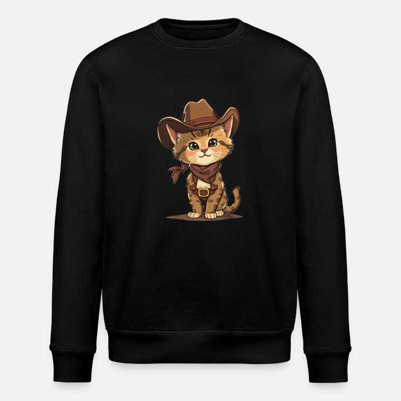 Chat cowboy mignon - Sweat bio ROLLER Stanley/Stella Unisexe - noir