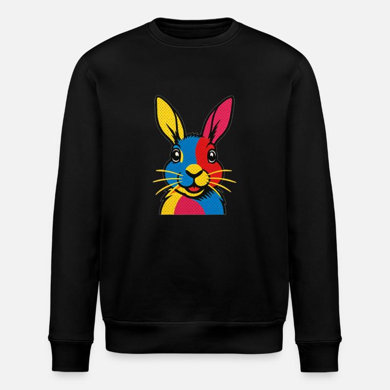 Rabbit Pop Art - Stanley/Stella ROLLER Unisex Organic Sweatshirt - black