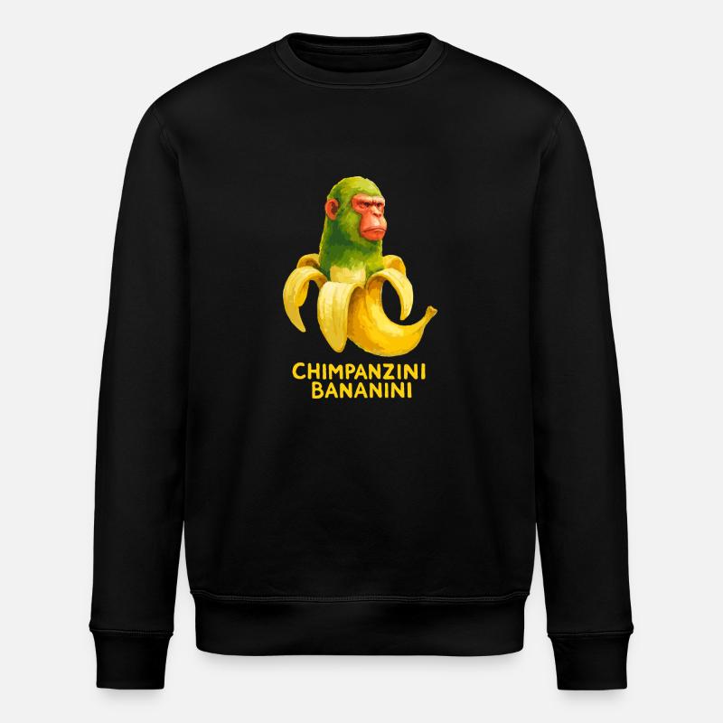 Meme Brain Rot Chimpanzini Banani Italian Brainrot - Stanley/Stella ROLLER økologisk unisex-sweatshirt - svart