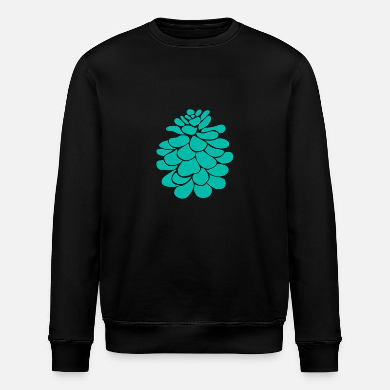 green pine cone - Stanley/Stella ROLLER Unisex Organic Sweatshirt - black