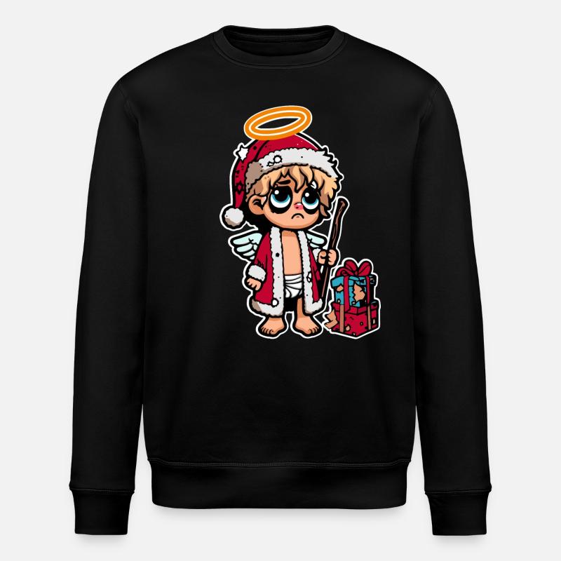 Lustiges Müdes Christkind - Stanley/Stella Unisex Bio-Sweatshirt ROLLER - Schwarz