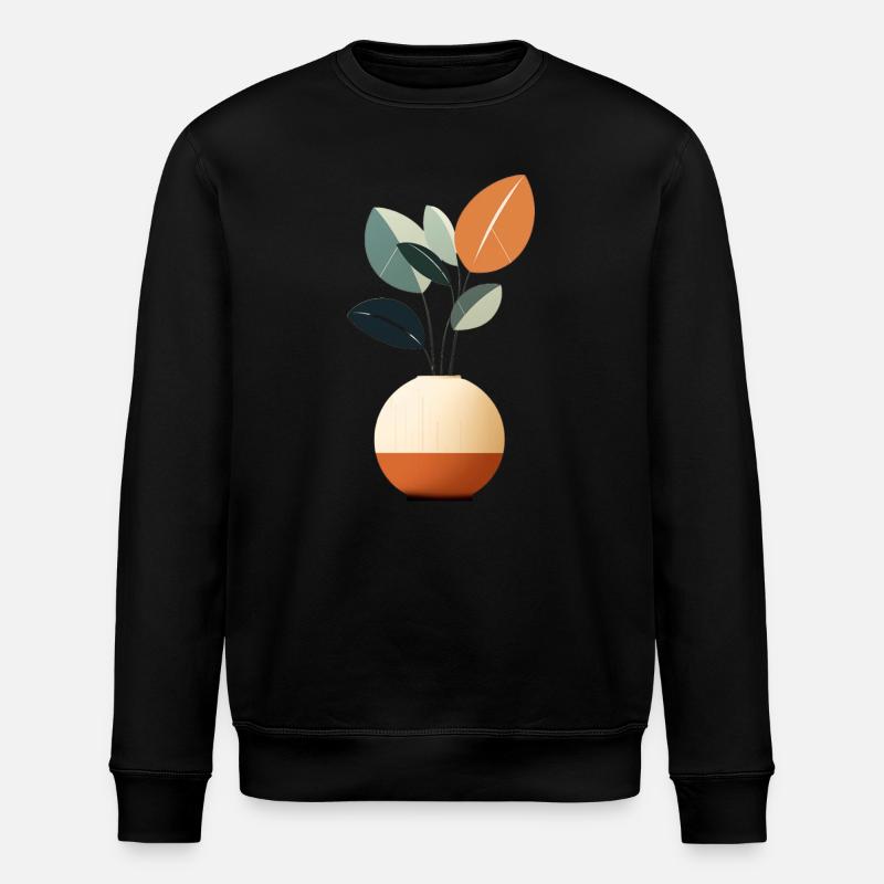 Minimalistische Blumen - Stanley/Stella Unisex Bio-Sweatshirt ROLLER - Schwarz