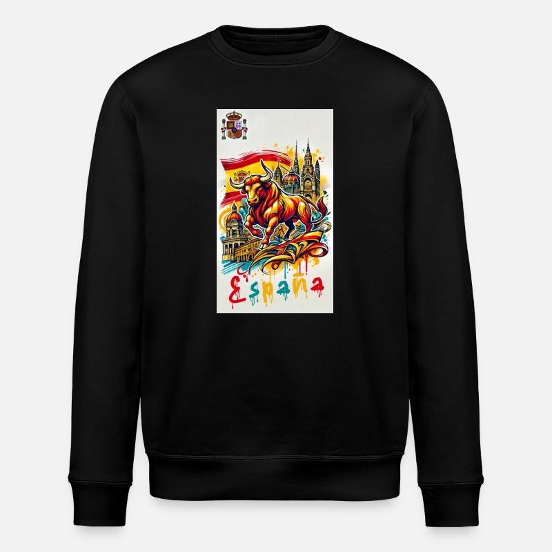 Spanien Stier Espana Flagge - Stanley/Stella Unisex Bio-Sweatshirt ROLLER - Schwarz