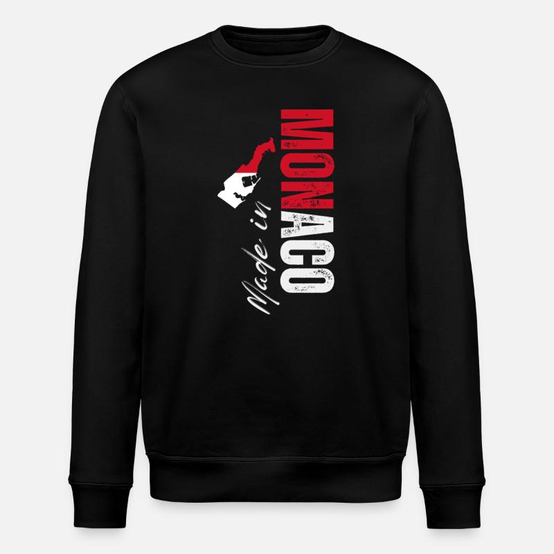 Made in Monaco, vertical design - Stanley/Stella ROLLER Unisex Organic Sweatshirt - black