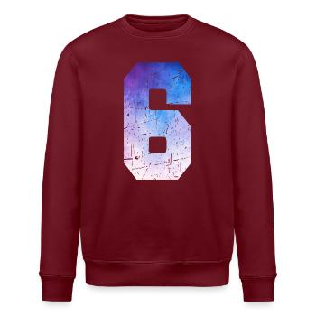 Issue 6 – 6th Anniversary Gift - Stanley/Stella ROLLER Unisex Organic Sweatshirt - burgundy - Front - Nik (191cm)
