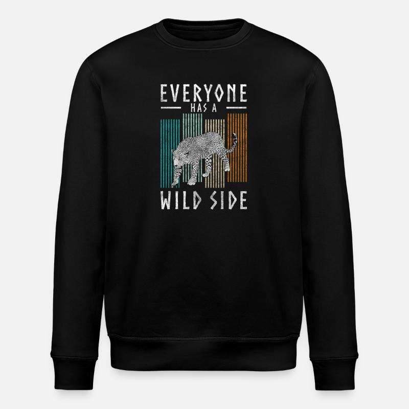 Leoparden Großkatze - Stanley/Stella Unisex Bio-Sweatshirt ROLLER - Schwarz