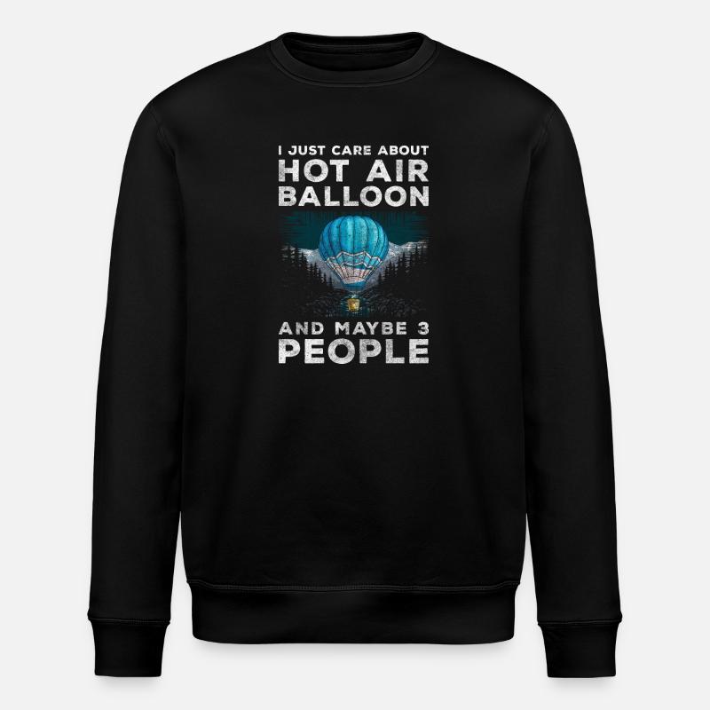 Balloon Ride Fun Trip - Stanley/Stella ROLLER Unisex Organic Sweatshirt - black