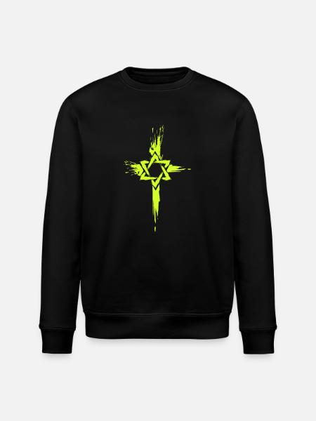 Messianske jøder krydsesymbol - Stanley/Stella økologisk unisex-sweatshirt ROLLER - sort