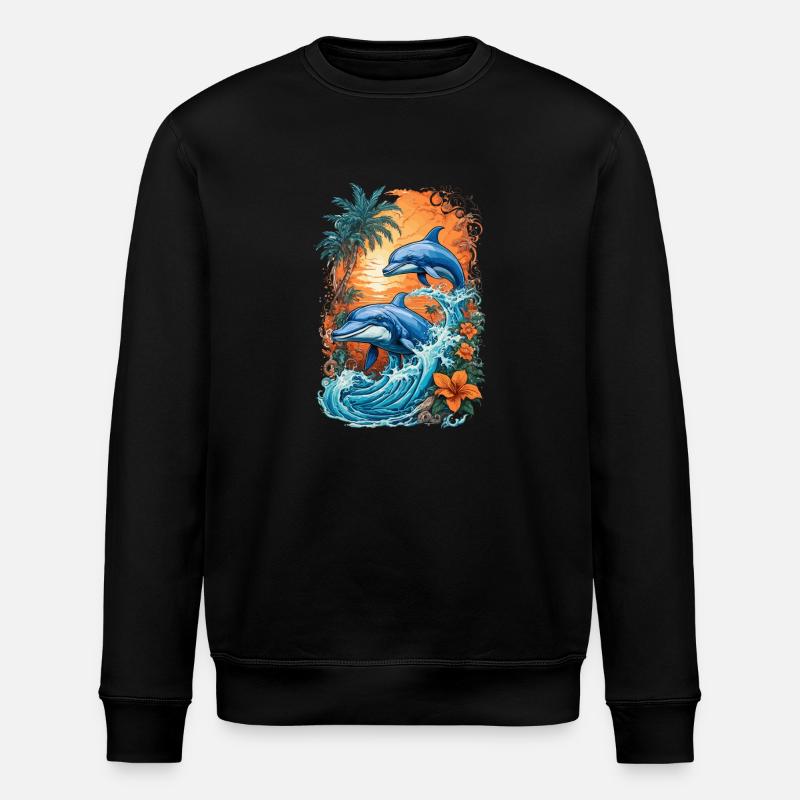 Drôles de dauphins - Sweat bio ROLLER Stanley/Stella Unisexe - noir