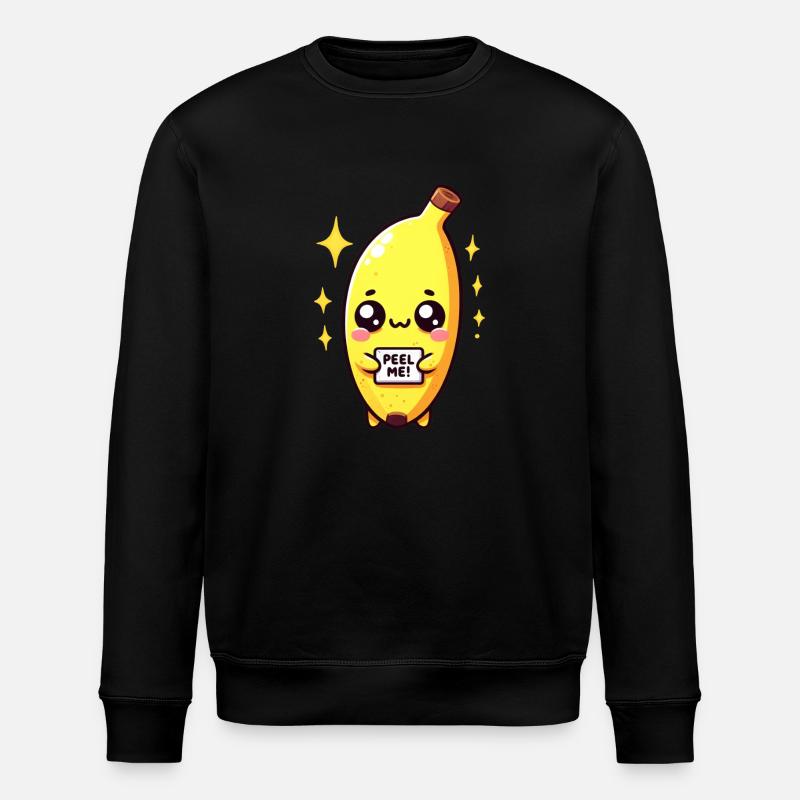 "Peel Me" - Banana - Stanley/Stella ROLLER Unisex Organic Sweatshirt - black