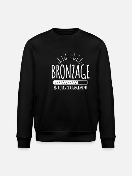 Tan Loading, Summer, Vacation, French - Stanley/Stella ROLLER Unisex Organic Sweatshirt - black