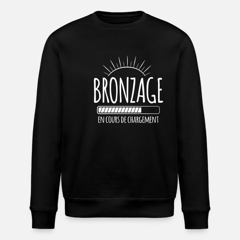 Tan Loading, Summer, Vacation, French - Stanley/Stella ROLLER Unisex Organic Sweatshirt - black