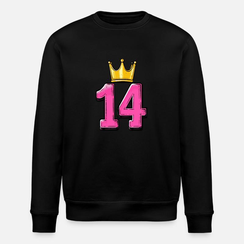 14 Number Crown - Stanley/Stella ROLLER Unisex Organic Sweatshirt - black