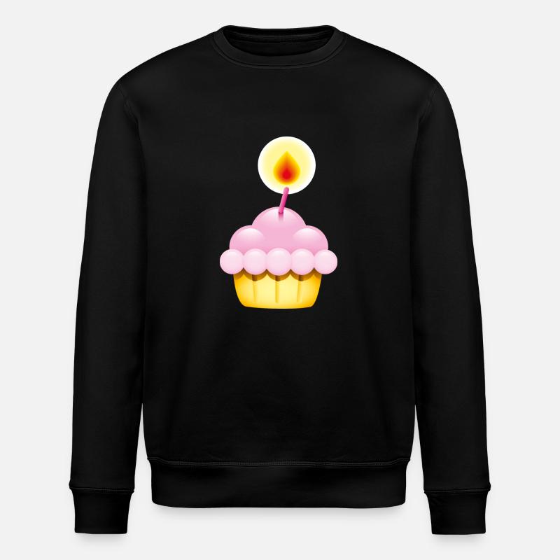 Smiley Cupcake Candle - Stanley/Stella ROLLER Unisex Organic Sweatshirt - black