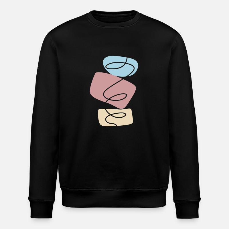 Abstract Design Stacking Stones - Stanley/Stella ROLLER Unisex Organic Sweatshirt - black