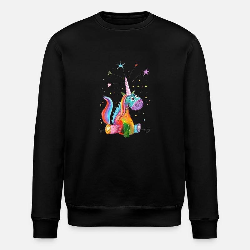 Gute Laune Einhorn - Stanley/Stella Unisex Bio-Sweatshirt ROLLER - Schwarz