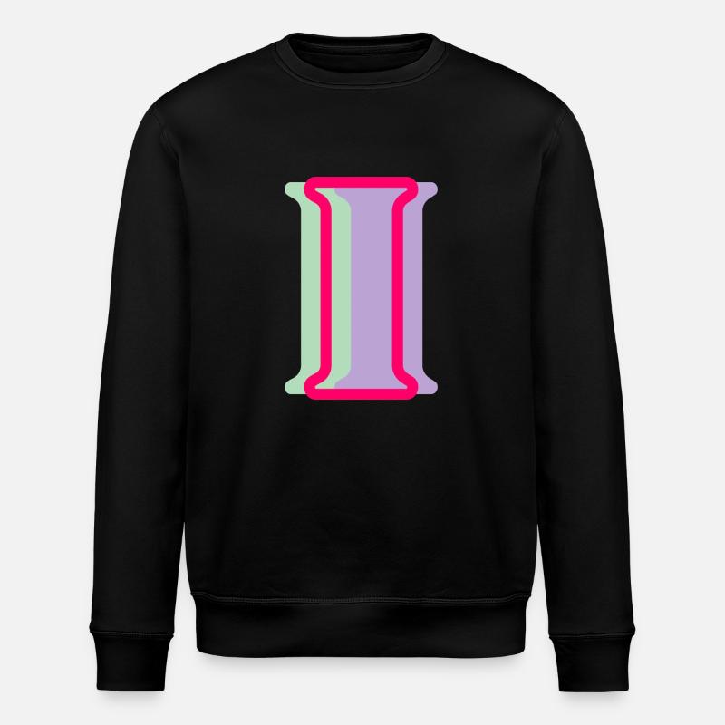 Mehrfarbiger Buchstabe i - Stanley/Stella Unisex Bio-Sweatshirt ROLLER - Schwarz