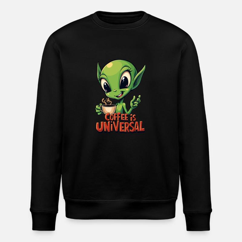 Kaffee ist universell - Stanley/Stella Unisex Bio-Sweatshirt ROLLER - Schwarz