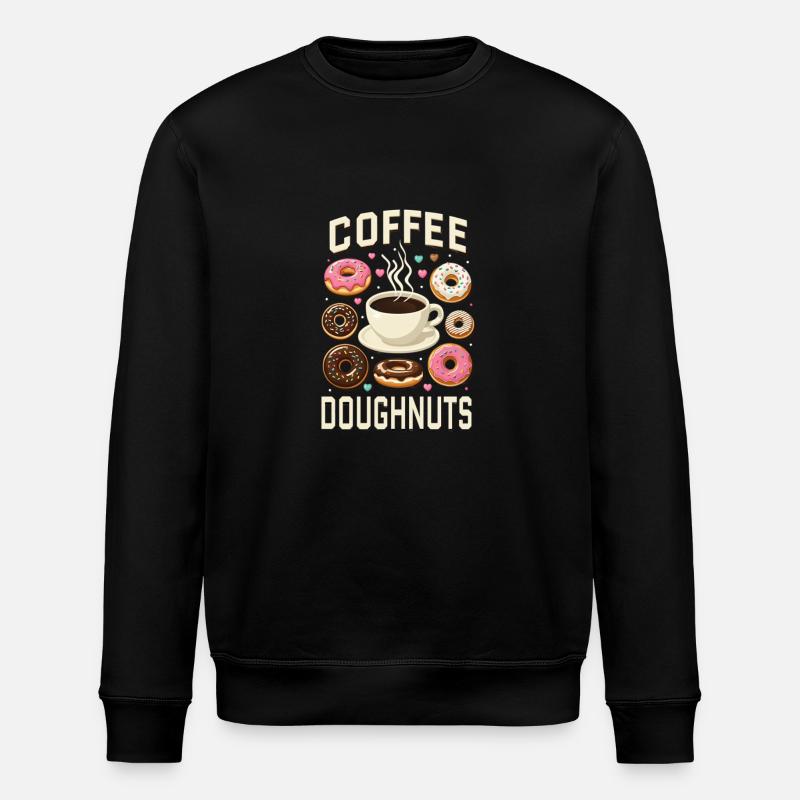 Coffee doughnuts - Stanley/Stella ROLLER Unisex Organic Sweatshirt - black