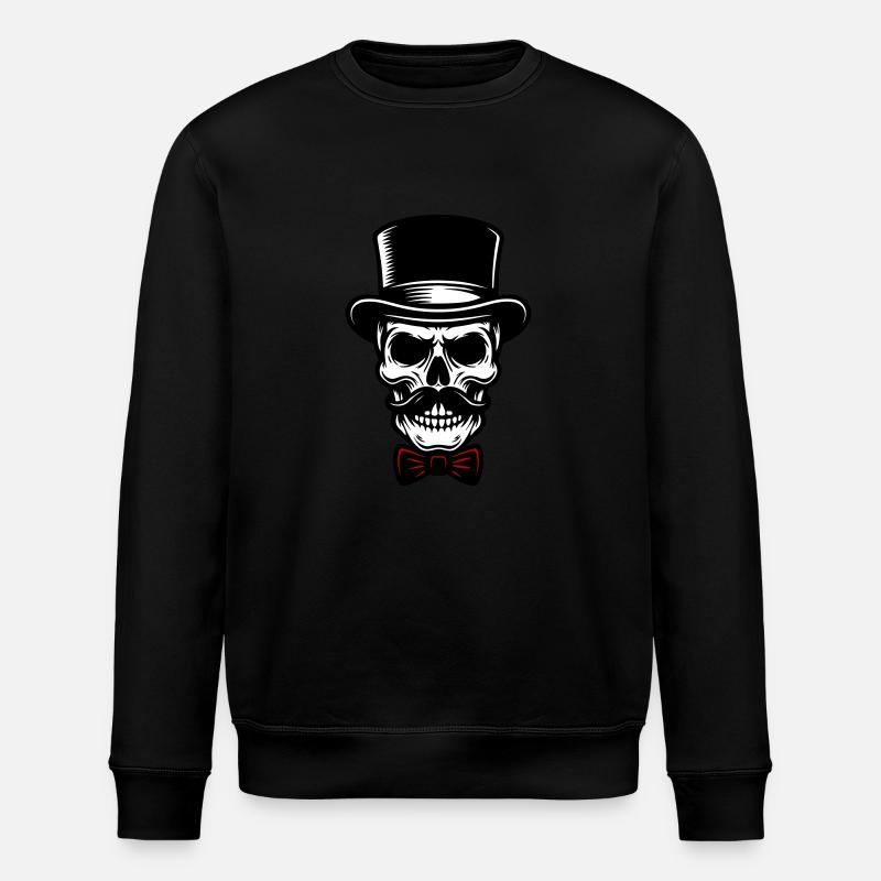 Groom Skull Skeleton - Stanley/Stella ROLLER Unisex Organic Sweatshirt - black