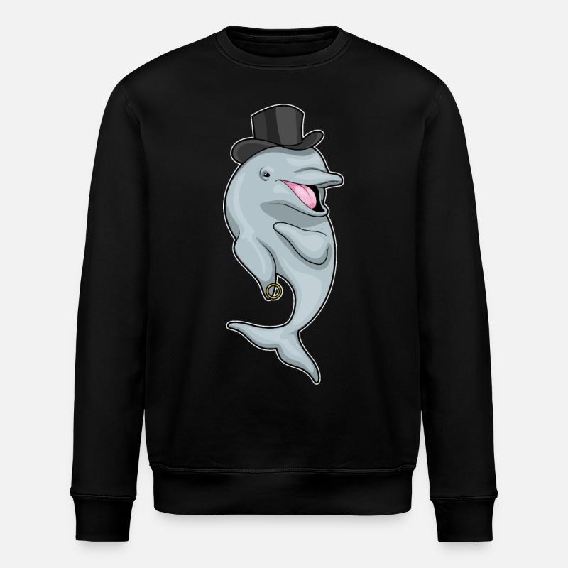 Dolphin Groom Wedding Ring - Stanley/Stella ROLLER Unisex Organic Sweatshirt - black