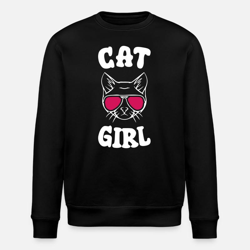 Cat Girl - Stanley/Stella Unisex Bio-Sweatshirt ROLLER - Schwarz