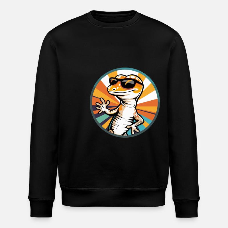 Lizard Comic Cool - Stanley/Stella ROLLER Unisex Organic Sweatshirt - black