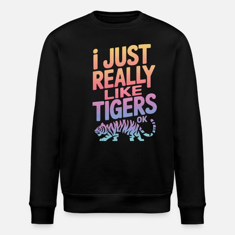 Tiger Tier Zoo Wildtier - Stanley/Stella Unisex Bio-Sweatshirt ROLLER - Schwarz