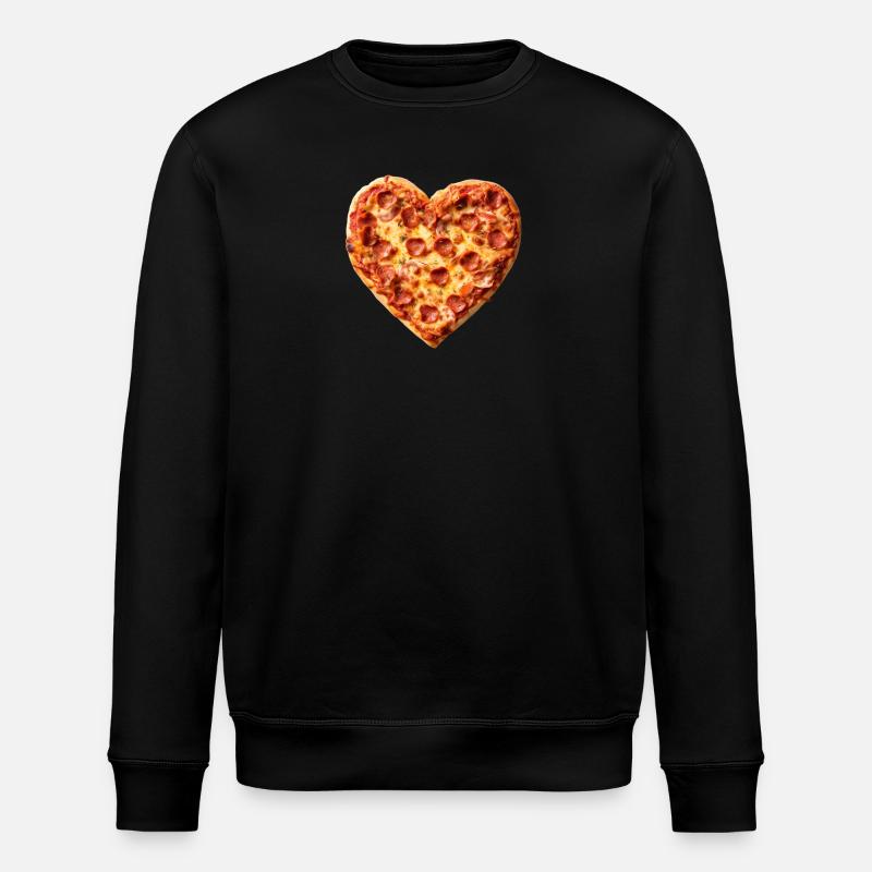 Motif de pizza au cœur pepperoni - Sweat bio ROLLER Stanley/Stella Unisexe - noir